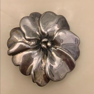 Sterling silver flower brooch
